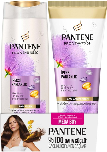 Pantene pro-V miracles Ipeksi Parlaklık 400 Ml Şampuan + 275 Ml Saç Bakım Kremi