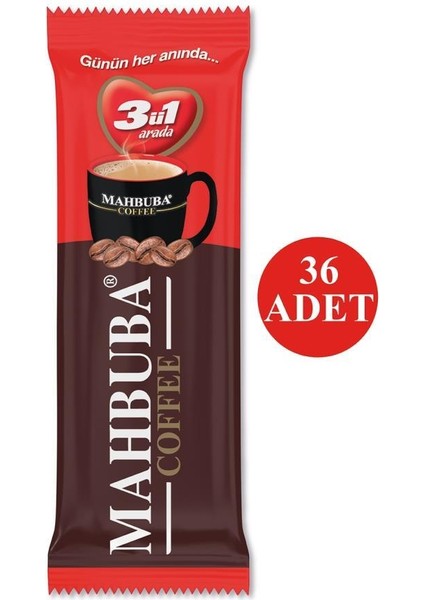 Coffee 3ü1 Arada 36x9gr Mini Küçük Boy İkramlık Otobüs Hazır Kahve Poşet