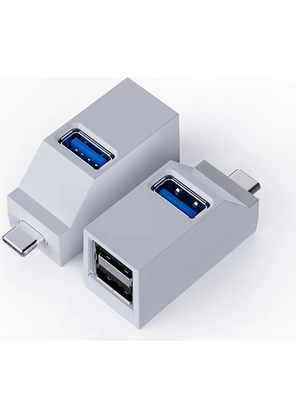 Mini Taşınabilir Type-C 3 Portlu Çapraz USB 3.0 Hub Genişletilmiş Hub (Yurt Dışından)