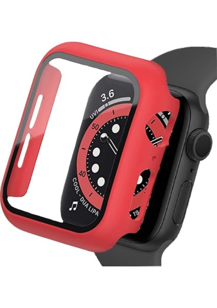 Apple Watch 40MM Sense Kasa ve Ekran Koruyucu Kırmızı
