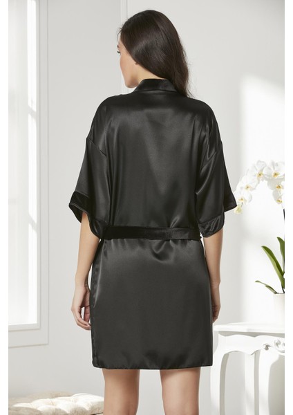 Kadife Saten Dantelli Gecelik ve Sabahlık Takımı - 4045 modelleri