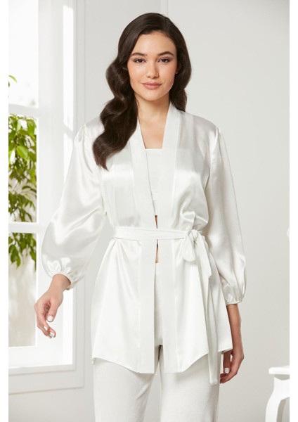 Kadife Saten 3'lü Kadın Crop'lu Pijama Takımı - 2050