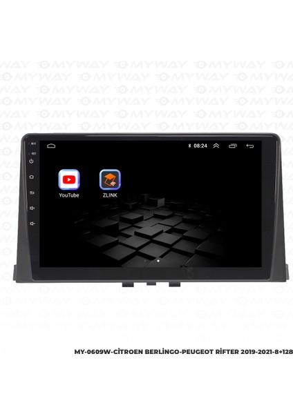 Citroen Berlingo Android Carplay Multimedya Navigasyon Ekran Teyp 8GB+128GB