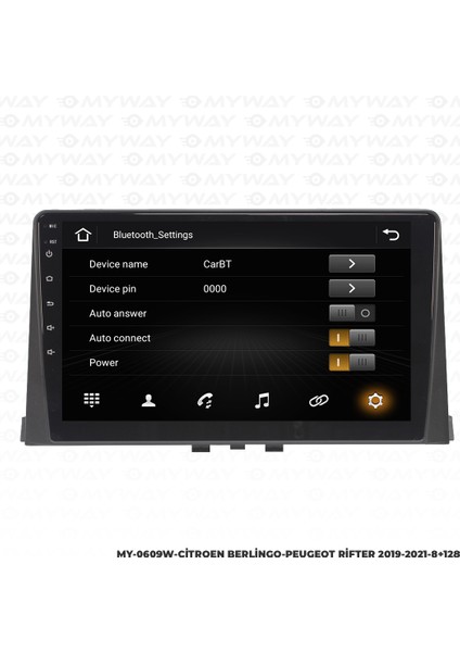 Citroen Berlingo Android Carplay Multimedya Navigasyon Ekran Teyp 8GB+128GB