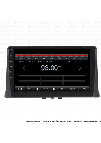 Peugeot Rifter Android Carplay Multimedya Navigasyon Ekran Teyp 8GB+128GB modelleri