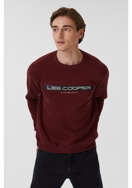 Rex Erkek Bisiklet Yaka Sweatshirt Mürdüm