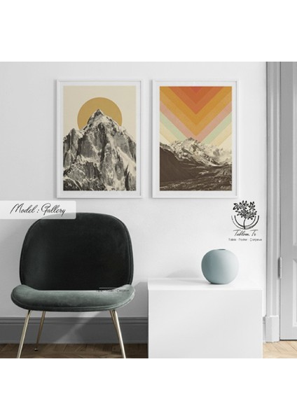 Metal Çerçeveli Gerçek Camlı Tablo Gallery 2 Li Set