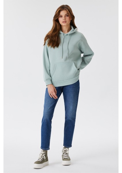 Ella Kadın Kapüşonlu Sweatshirt Mint