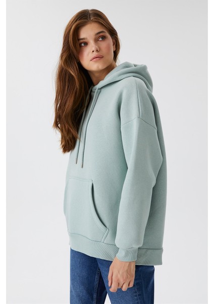 Ella Kadın Kapüşonlu Sweatshirt Mint fiyatları