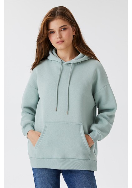 Ella Kadın Kapüşonlu Sweatshirt Mint fırsatları
