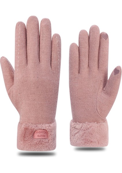 Luo Shu Artı Kadife Kalın Sıcak Yün Kış ve Sonbahar Kadın Eldivenleri (Yurt Dışından)