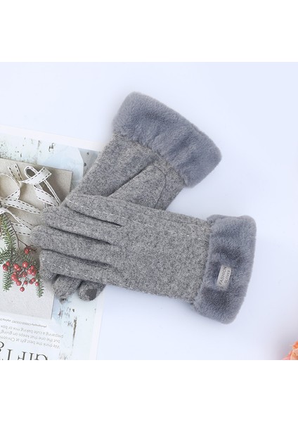 Luo Shu Artı Kadife Kalın Sıcak Yün Kış ve Sonbahar Kadın Eldivenleri (Yurt Dışından) modelleri