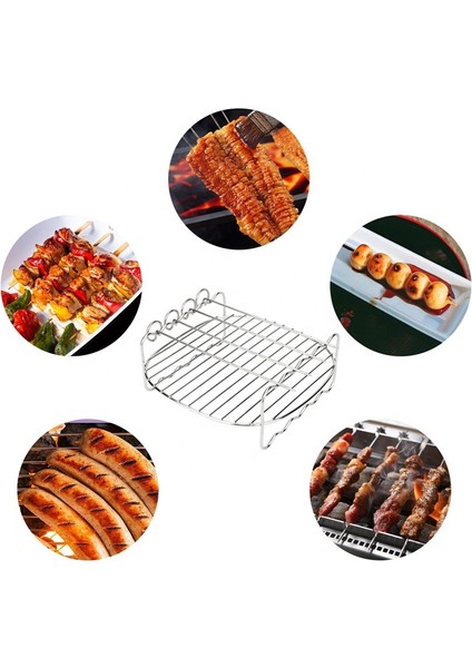 Yuandong 15 Parça 8 Inç (20cm) Yui / Xiaomi / Philips / Kumtel Uyumlu Air Fryer Aksesuarları Set - Siyah (Yurt Dışından)