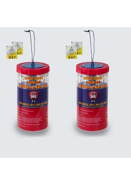 2 Adet Fly Jaıl | Long Jar, 1.5 Litre Kavanoz Tipi Karasinek Tuzağı