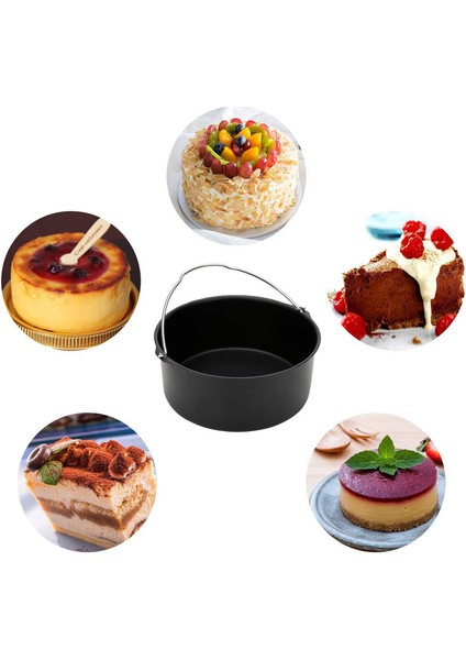 6 Parça 8 Inç (20cm) Yui / Xiaomi / Philips / Kumtel Uyumlu Air Fryer Aksesuarları Set - Siyah (Yurt Dışından) fırsatları