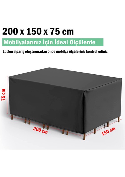 Bahçe Mobilya Koruma Örtüsü Branda 200X150X75 cm Su Geçirmez fiyatları