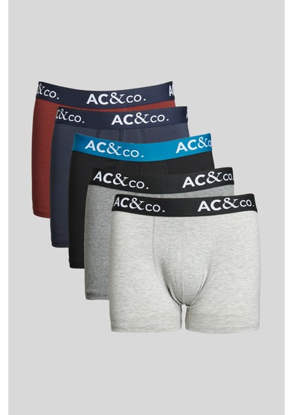 AC&Co / Altınyıldız Classics Erkek Çok Renkli 5'li Pamuklu Esnek Boxer Paketi