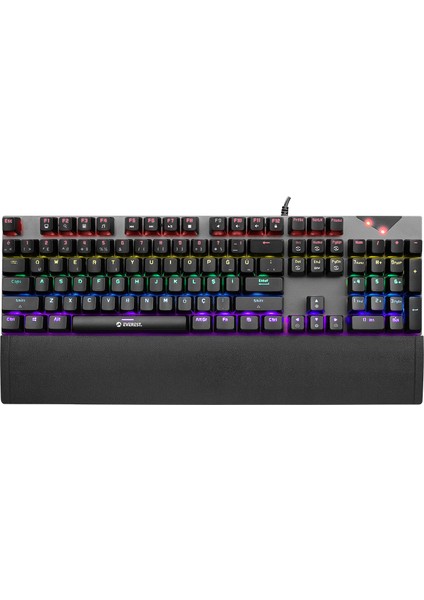 Kb-Mk7 Gri USB Bilek Destekli Mekanik Klavye Q Blue Switch Gaming Oyuncu Klavyesi