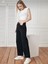 Kadın Siyah Yüksek Bel Geniş Paça Wide Leg Kot Pantolon 3