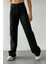 Solmayan Kumaş Siyah Bol Paça Kot Pantolon Süper Yüksek Bel Wide Leg Jeans 3