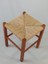 Hasır Örgülü Ahşap Tabure Ceviz 45cm (35cmx35cm) 3
