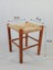 Hasır Örgülü Ahşap Tabure Ceviz 45cm (35cmx35cm) 4