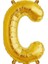 C Harfi Altın (Gold) Renk Folyo Balon 1