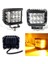 Off Road LED Lamba Delici Yayıcı Beyaz Turuncu Flaşlı Kare Sis Farı Projektör 45W 12 LED Metal Arazi Çalışma Lambası 1 Adet 3