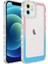 - Apple iPhone 12 - Kılıf Simli ve Renk Geçiş Tasarımlı Lens Korumalı Park Kapak - Pembe-Mavi 1