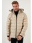 Slim Fit Fermuarlı Çıkarılabilir Kapüşonlu Şişme Mont Erkek Mont 5760065 3