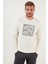 Baskılı Regular Fit Bisiklet Yaka Pamuklu Sweat Erkek Sweat 5905304 2