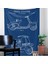 Vespa Scooter Blueprint Vespa Motosikletli Duvar Örtüsü 4