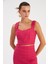 Askılı Tüvit Crop Bluz - Fuşya 1