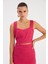 Askılı Tüvit Crop Bluz - Fuşya 4