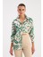 Desenli Salaş Saten Gömlek - Yeşil 3
