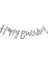 Happy Birthday Kaligrafi Banner Yazı Gümüş 1