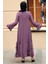 - Fırfır Detaylı Gül Kurusu Tesettür Abaya 1535GK 2