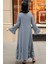 - Fırfır Detaylı Gri Tesettür Abaya 1535GR 3