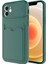 Apple iPhone 12 Mini Kılıf ​sürgülü Kamera Korumalı Kartlık Bölmeli Silikon Kapak 1