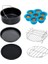 Yuandong 6 Parça 9 Inç (21.5cm) Yui / Xiaomi / Philips / Kumtel Uyumlu Air Fryer Aksesuarları Set - Siyah (Yurt Dışından) 1
