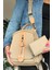 Çok Bölmeli Astarlı Ayarlanabilir Askılı Kadın Sırt Çantası 4058-GD Kum Rengi Kombin 3