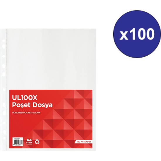 Noki UL100X A4 Poşet Dosya 100'LÜ Paket