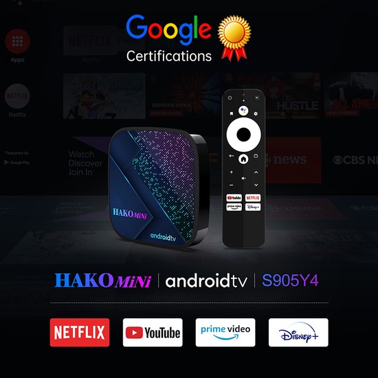Hakomini Google Lisanslı Android Tv Box 4K HDMI Wıfı 4+32 GB
