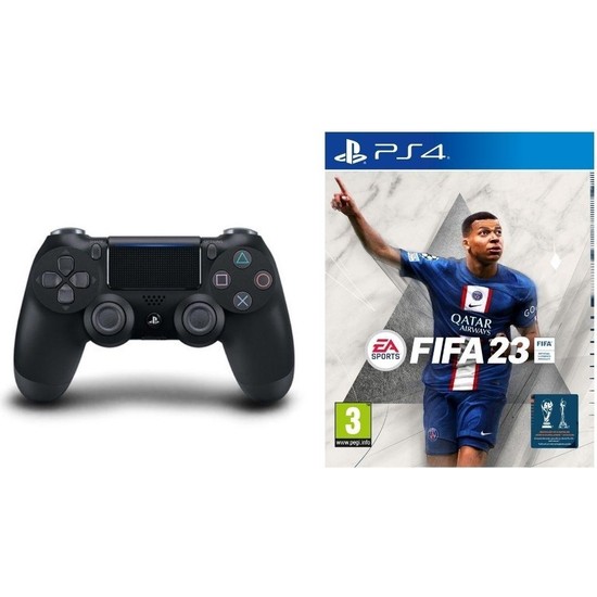 Sony Ps4 Dualshock Controller V2 Oyun Kolu Siyah ve Ps4 Fifa 23