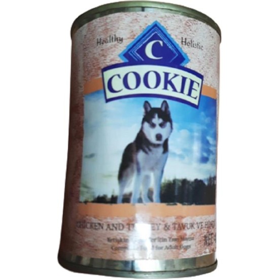 Cookie Hindi ve Tavuk Etli Yetişkin Köpek Konservesi 400 gr