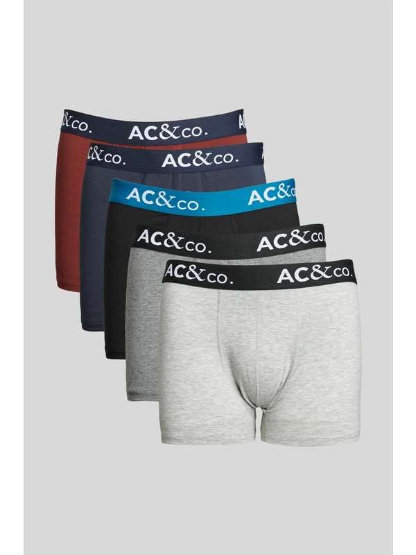 AC&Co / Altınyıldız Classics Erkek Çok Renkli 5'li Pamuklu Esnek Boxer Paketi