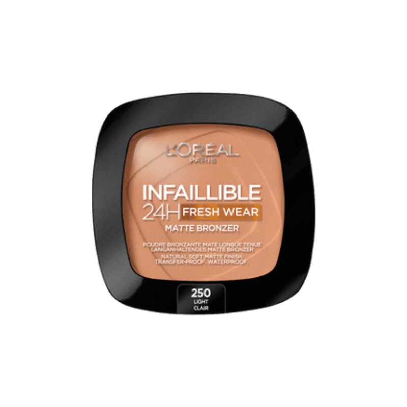 L'Oréal Paris İnfaillible 24H Fresh Wear Bronzlaştırıcı Pudra 250 Light Suya Dayanıklı Mat Özellik