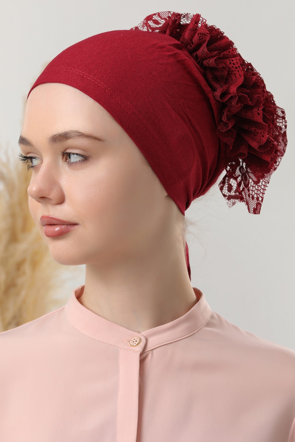 Melodi Scarf Tesettür Fırfırlı Bone görsel 5