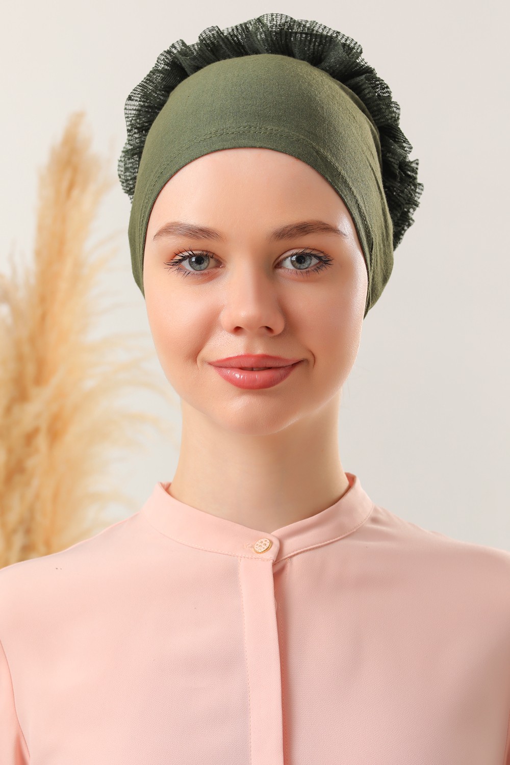 Melodi Scarf Tesettür Fırfırlı Bone görsel 8