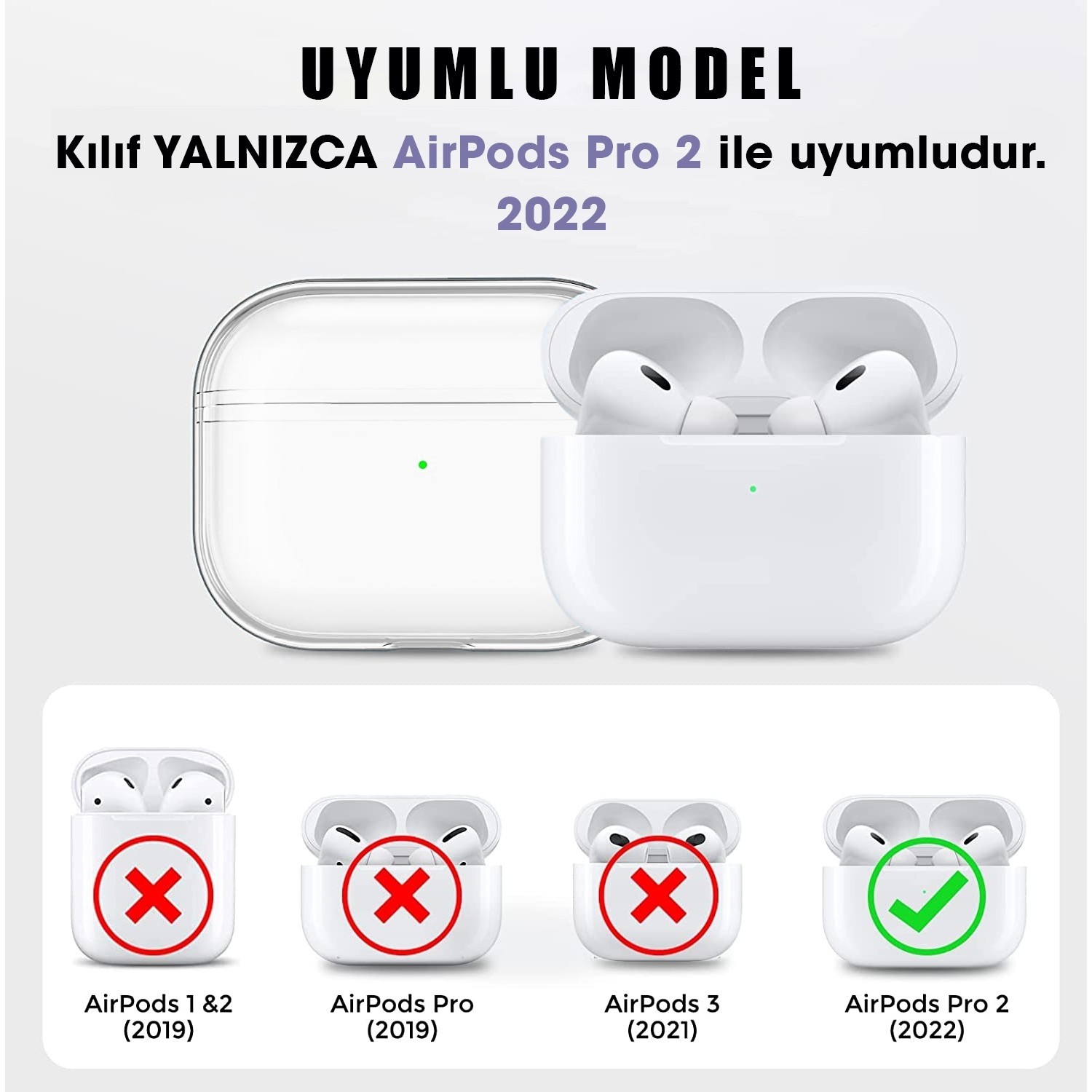 Basias Airpods Pro 2 Nesil Kılıf Transparan 360 Silikon Fiyatı